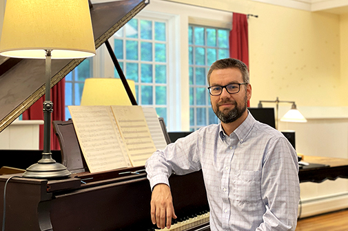 Composing in the Irving Fine studio at MacDowell.